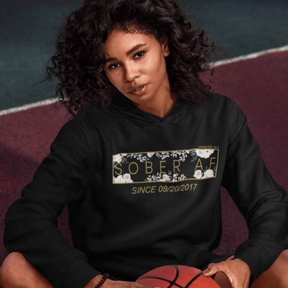 Recovery hoodie with empowering sober message