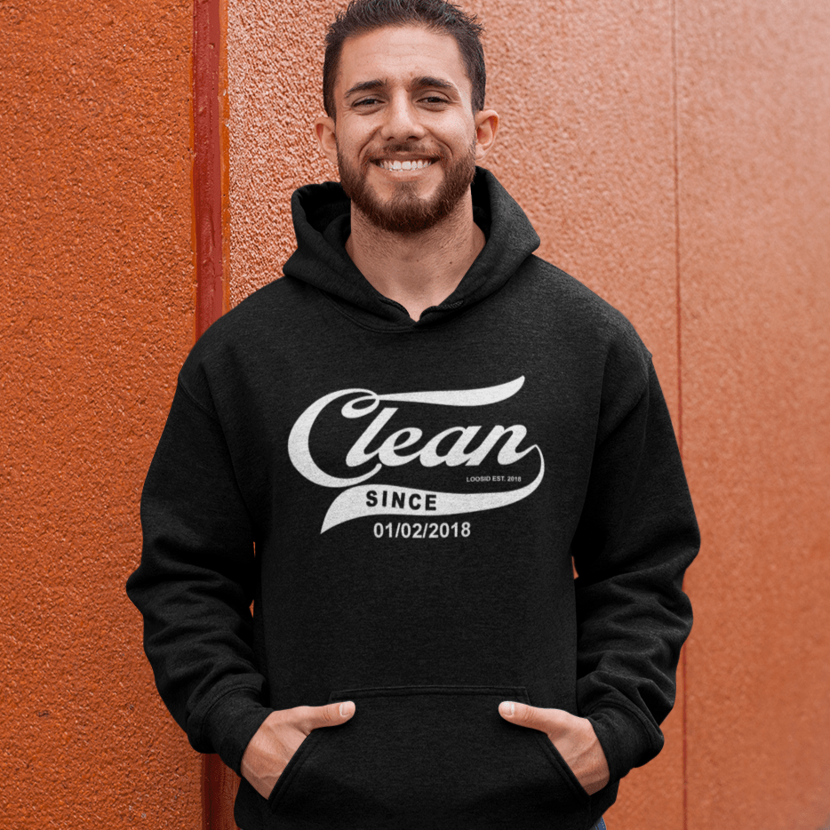 Recovery Hoodie | Unisex Clean Hoodie with Custom Sobriety Date