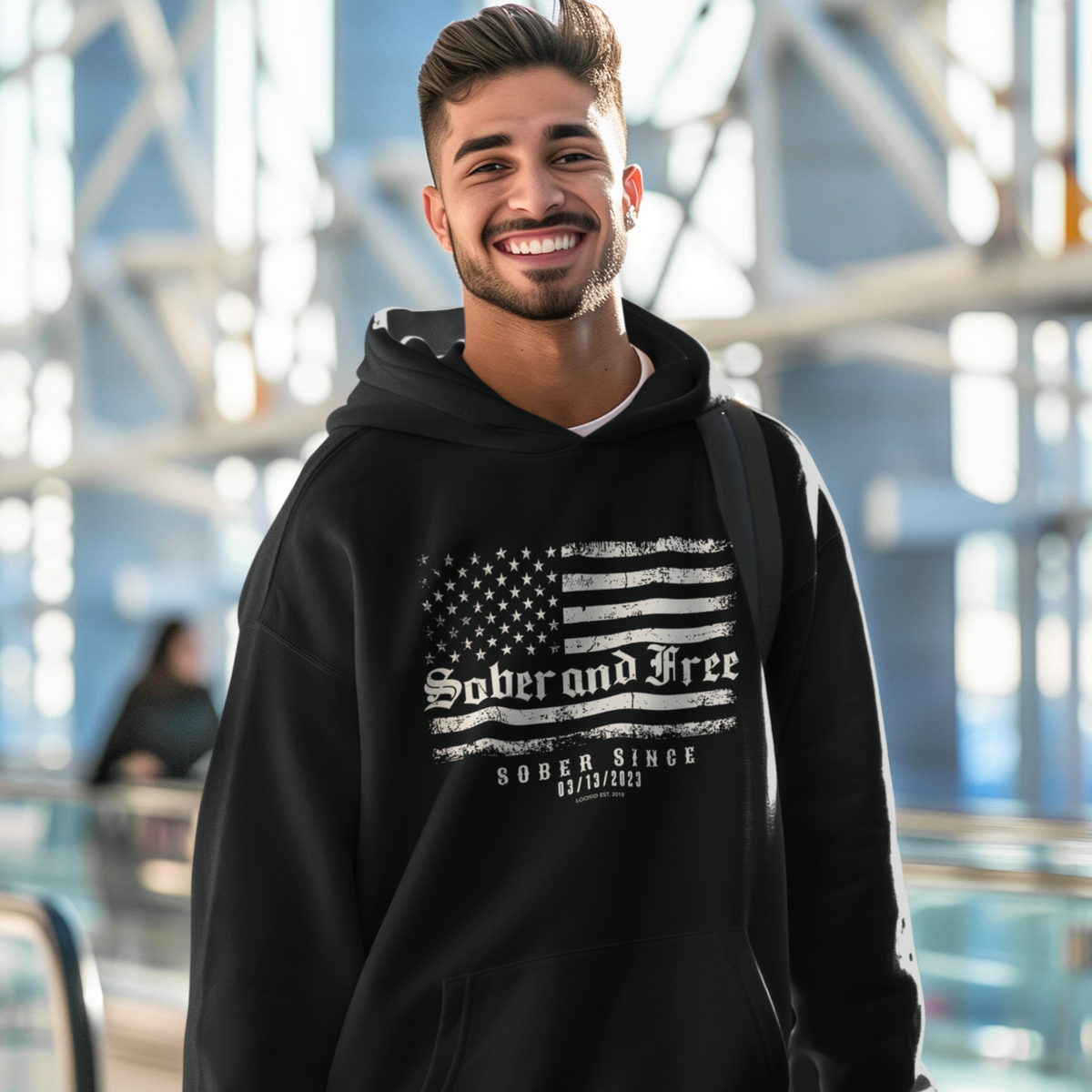 Sober and Free Hoodie with Custom Sobriety Date