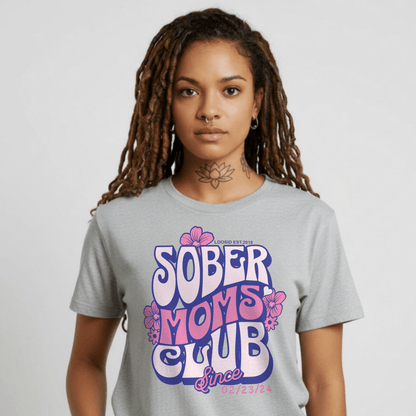 Sober Moms Sober T Shirt flat lay styled image (view 13)