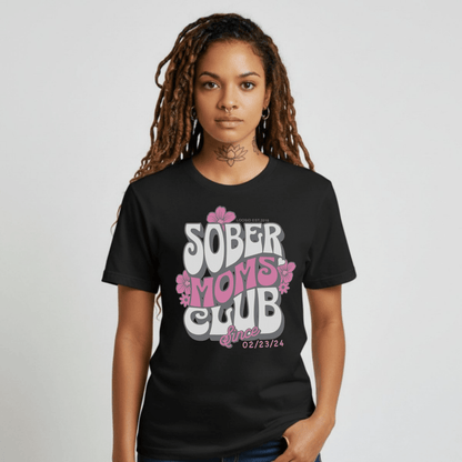 Sober Moms Sober T Shirt flat lay styled image (view 3)