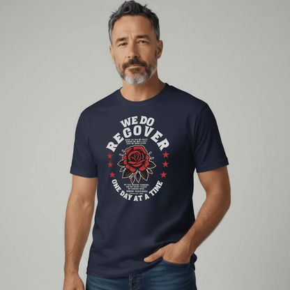 We Do Recover Sober T Shirt back view (view 7)