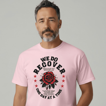 We Do Recover Sober T Shirt close-up view (view 22)