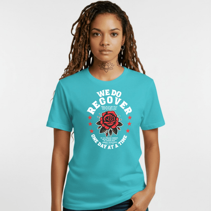 We Do Recover Sober T Shirt fit detail (view 9)