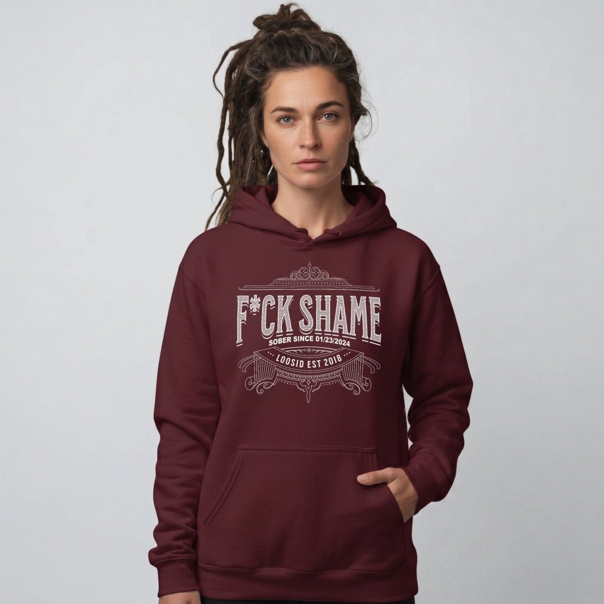 F*ck Shame Recovery Hoodie fit detail (view 29)