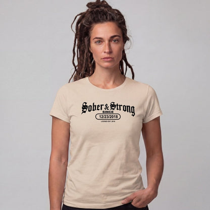 Sober T Shirt | Women's Old School Sober & Strong Tee