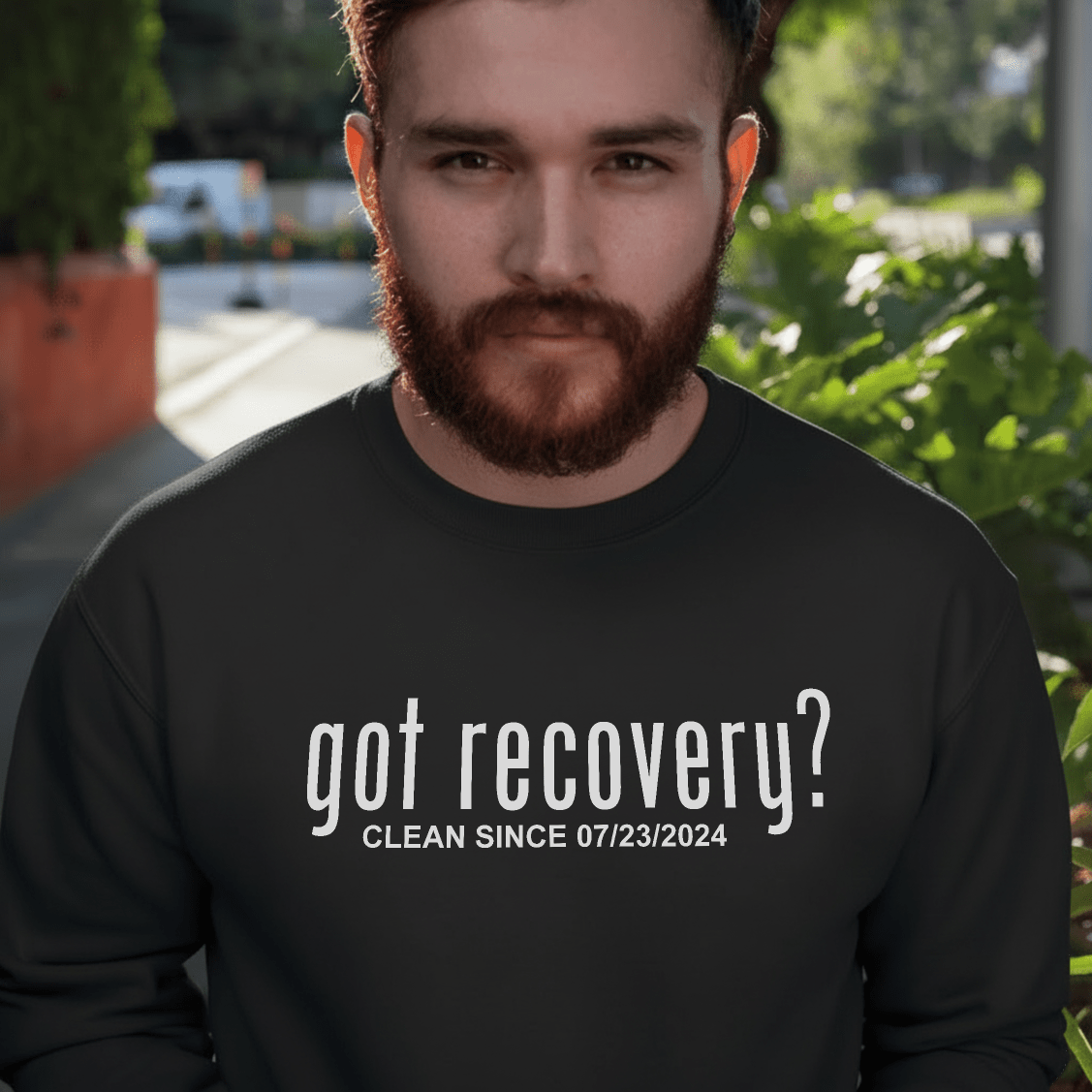 Men's Got Recovery? Long Sleeve T-shirt with Custom Recovery Date
