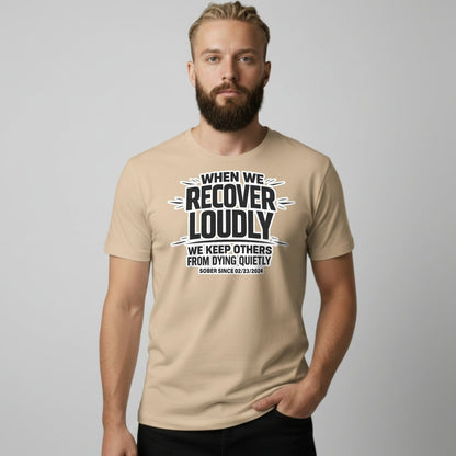 Recover Loudly Sober T Shirt close-up view (view 22)