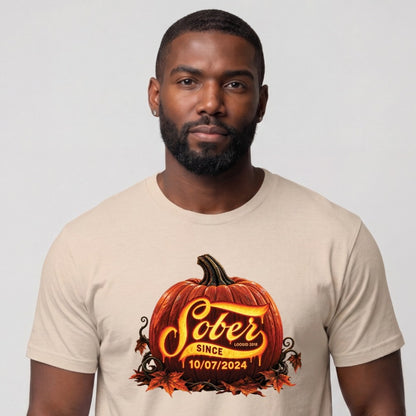 Sober T Shirt | Men's Sober Since Pumpkin
