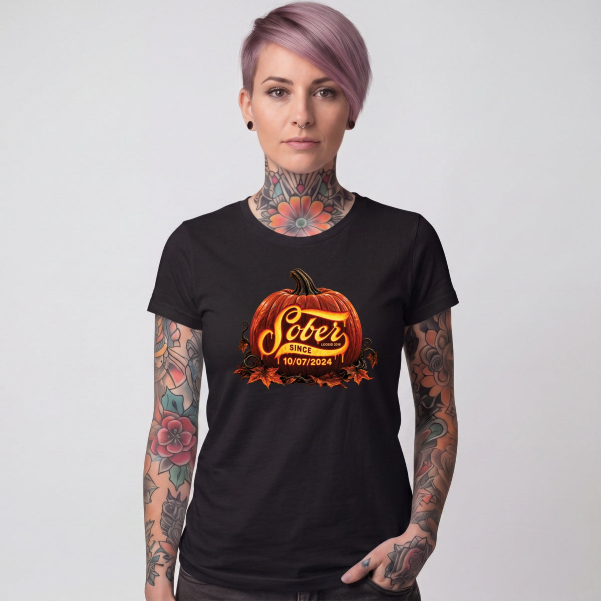 Sober T Shirt | Women's Sober Since Pumpkin