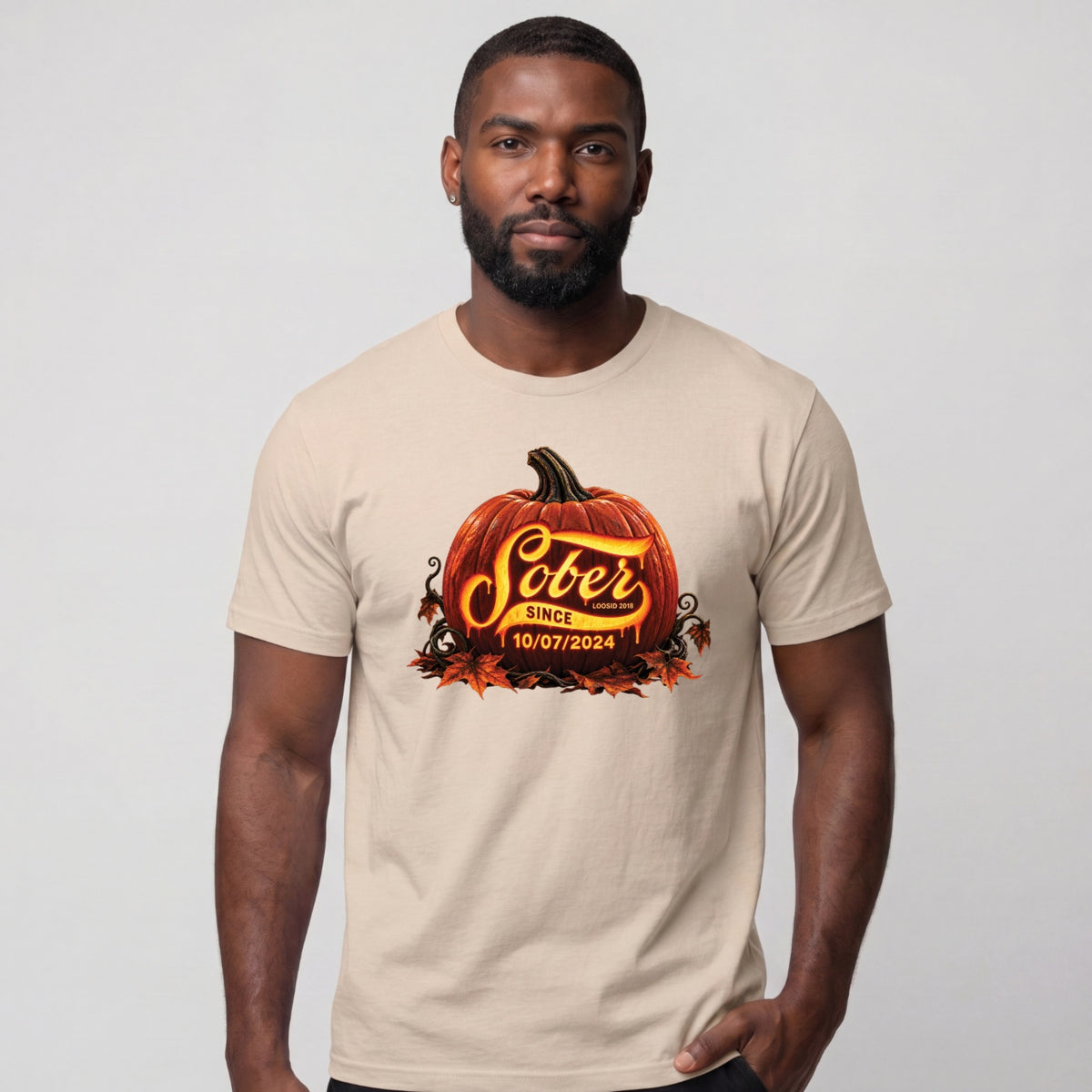 Sober T Shirt | Men's Sober Since Pumpkin