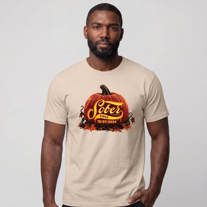 Sober T Shirt | Men's Sober Since Pumpkin