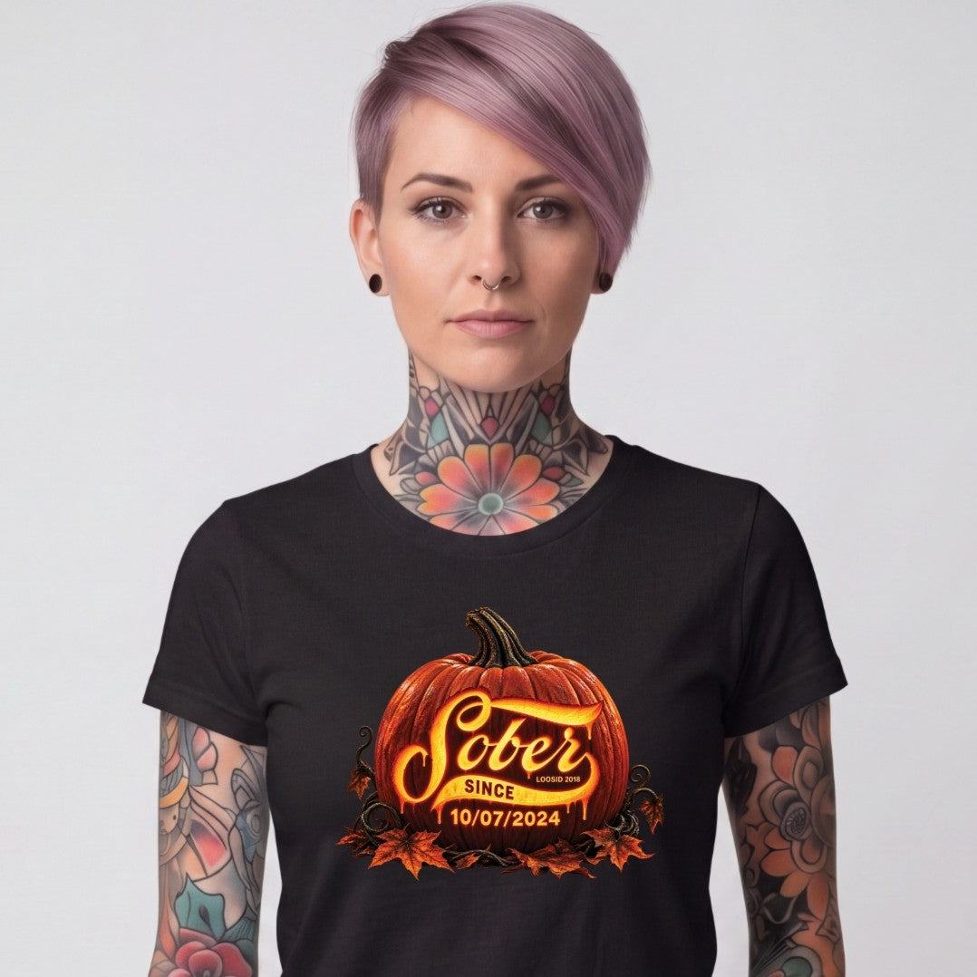 Sober T Shirt | Women's Sober Since Pumpkin