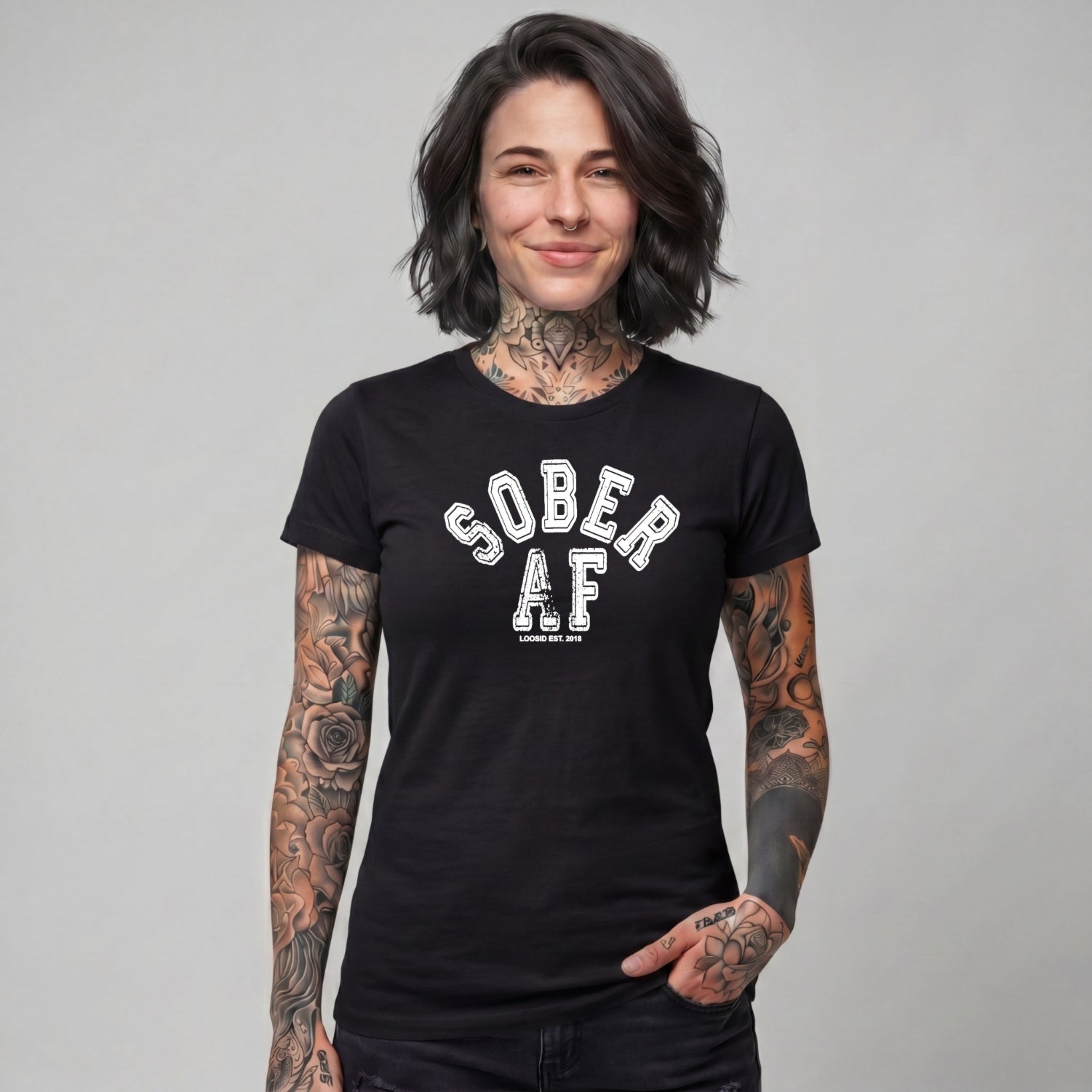 Sober T Shirt | Women's Sober AF Collegiate