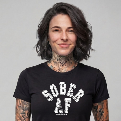 Sober T Shirt | Women's Sober AF Collegiate