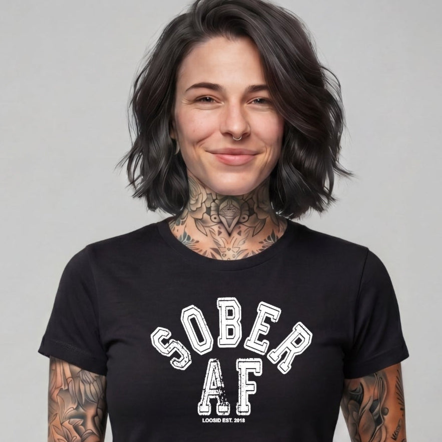 Sober T Shirt | Women's Sober AF Collegiate