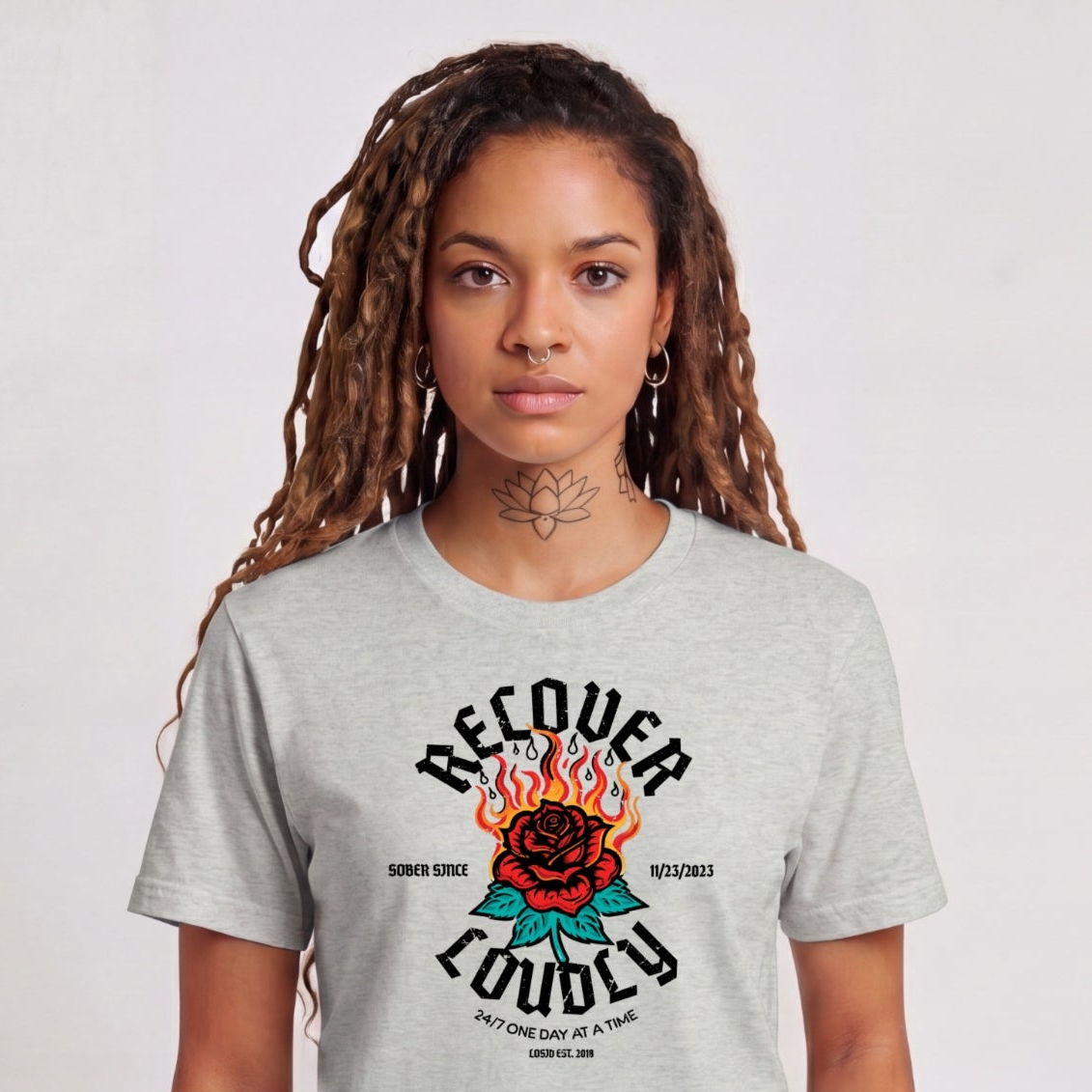 Sober T Shirt | Women's Recover Loudly Tee