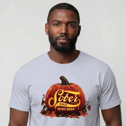 Sober T Shirt | Men's Sober Since Pumpkin