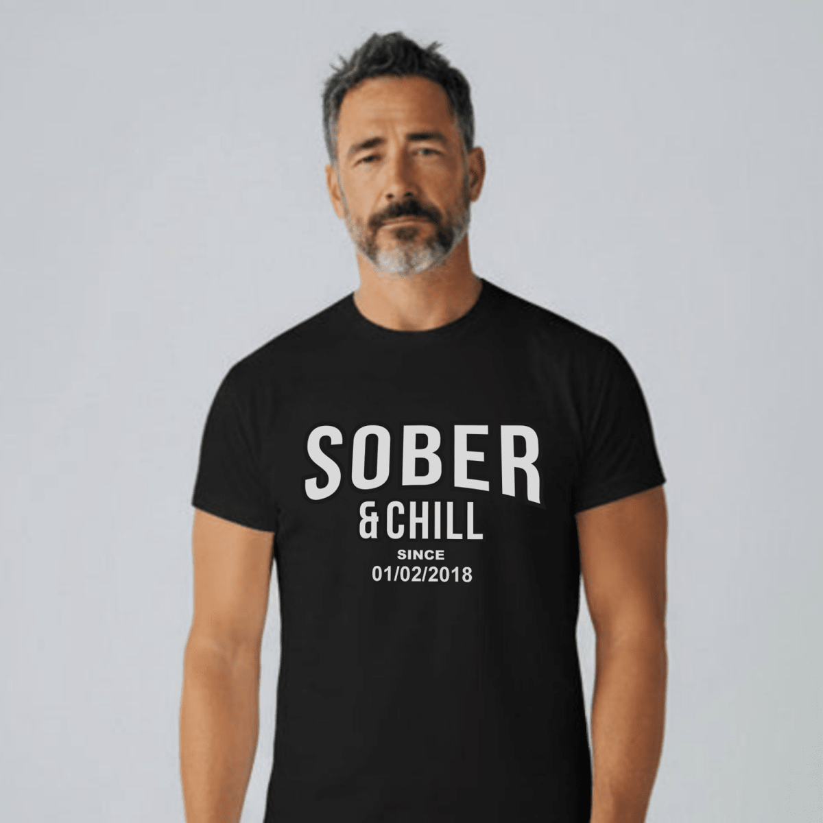 Sober and Chill Unisex T-Shirt w/ Personalized Sober Date