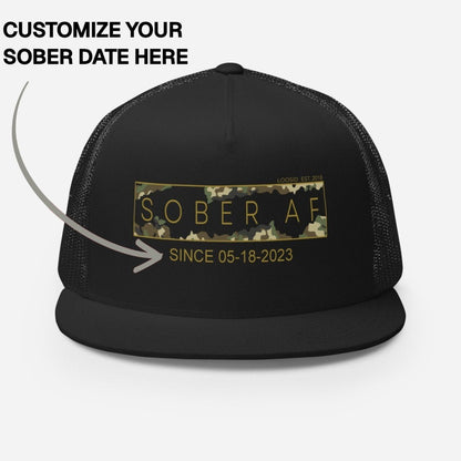 Sober Hat | Sober AF Camo Trucker