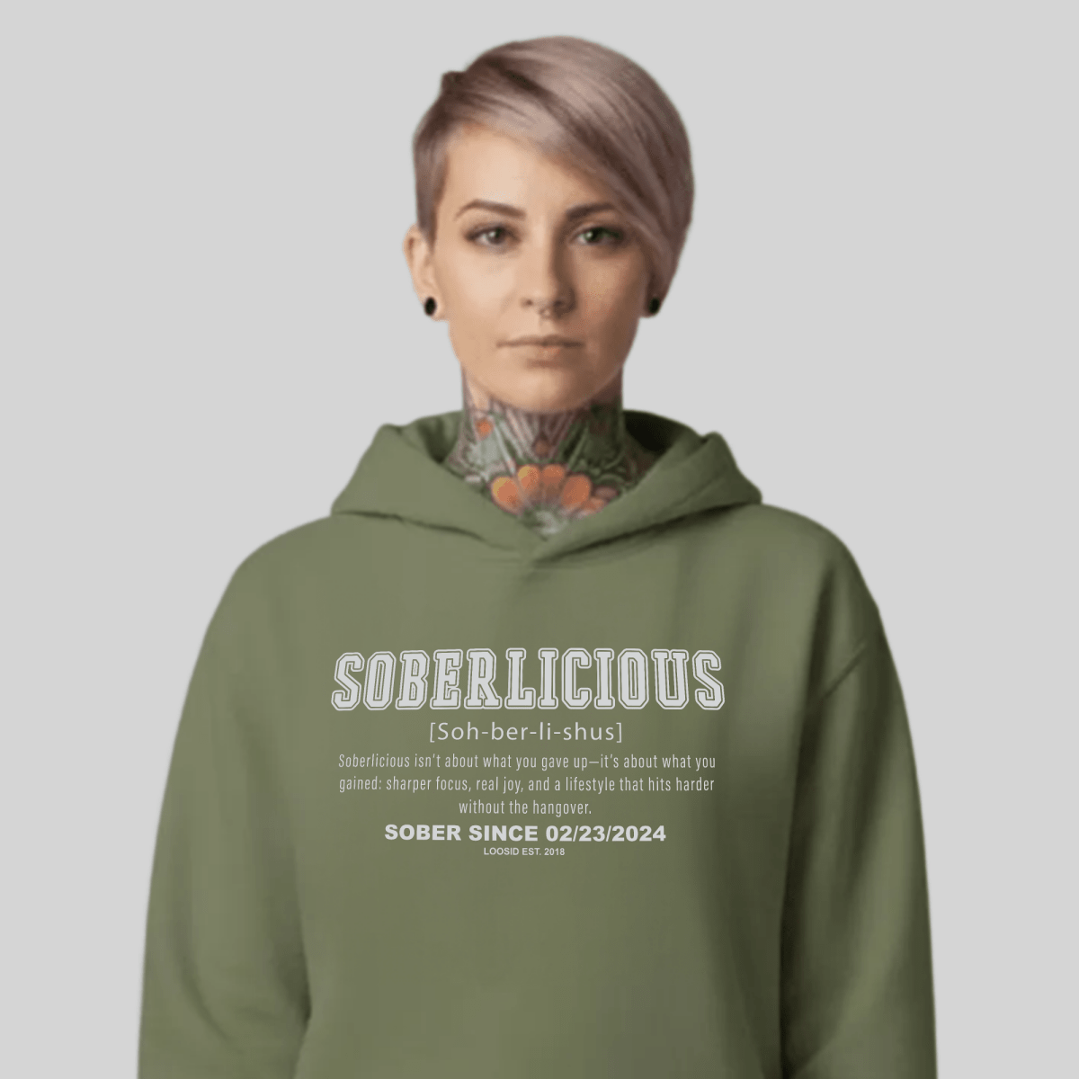 Women's Soberlicious Definition Hoodie w/ Custom Sobriety Date