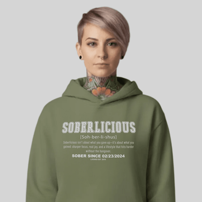 Women's Soberlicious Definition Hoodie w/ Custom Sobriety Date