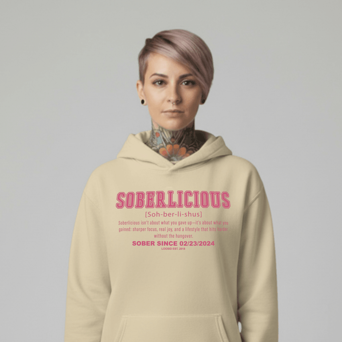 Women's Soberlicious Definition Hoodie w/ Custom Sobriety Date