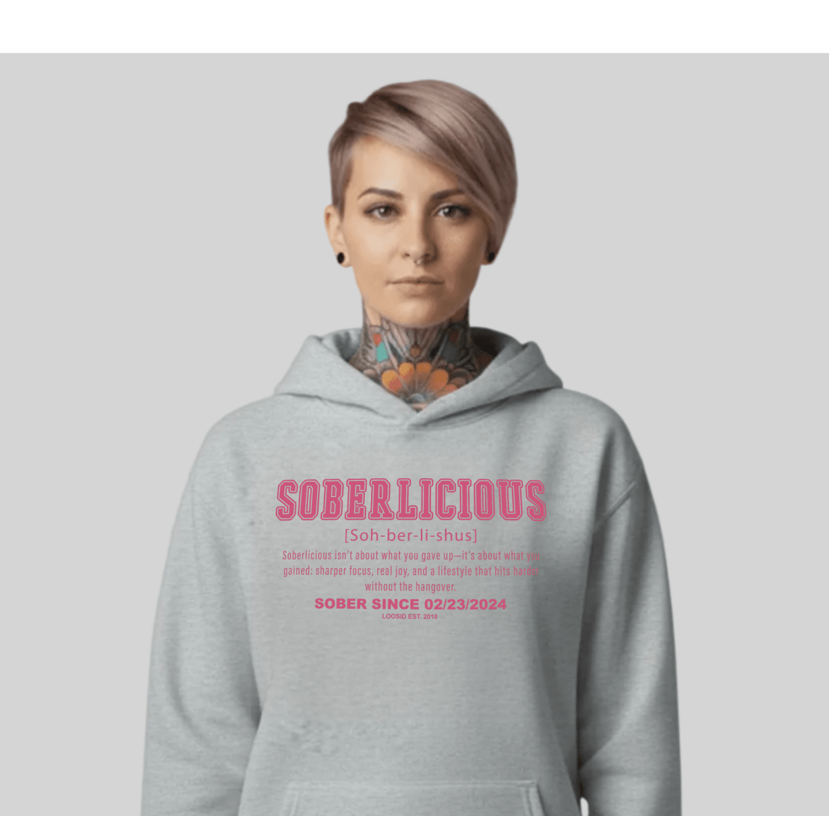 Women's Soberlicious Definition Hoodie w/ Custom Sobriety Date
