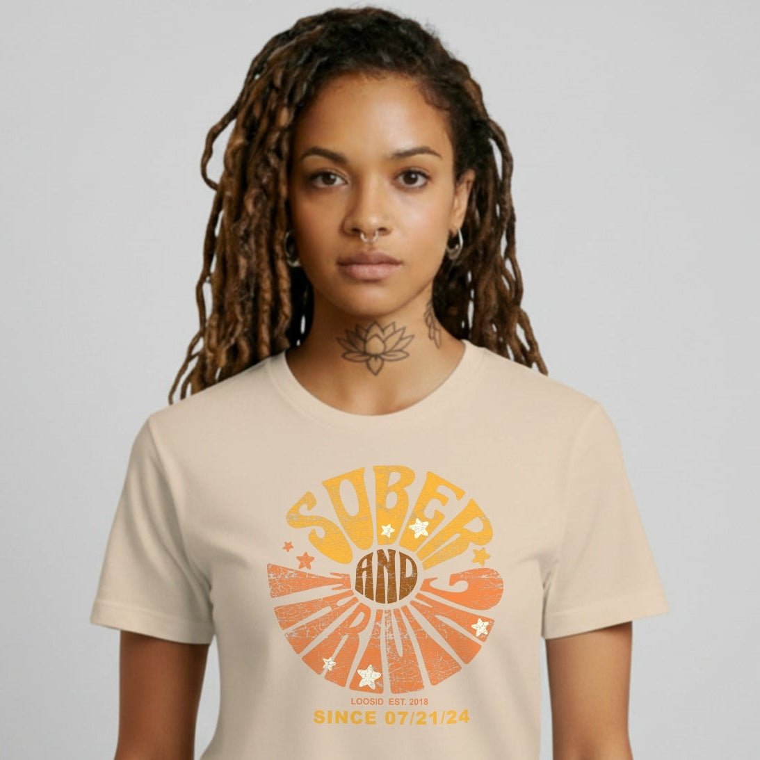 Sober and Thriving Sober T Shirt close-up view (view 22)