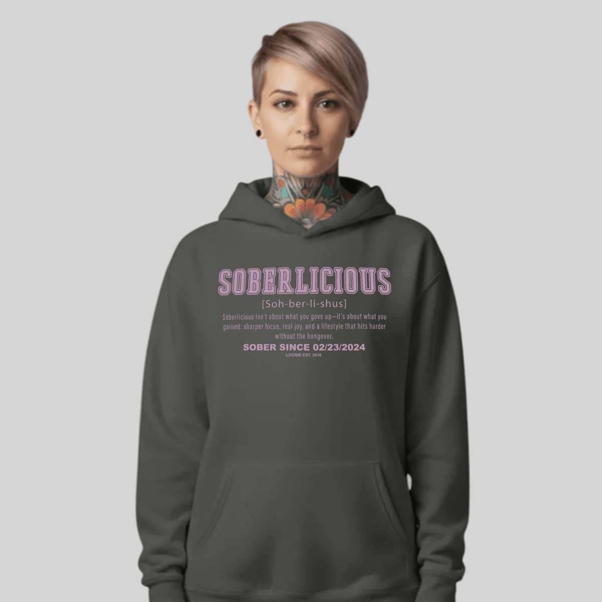 Women's Soberlicious Definition Hoodie w/ Custom Sobriety Date