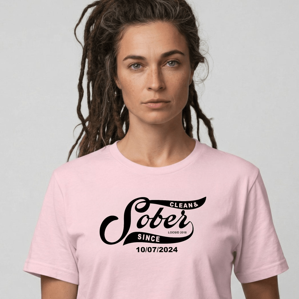 Sober T Shirt | Women's Sober Since Top with Personalized Date