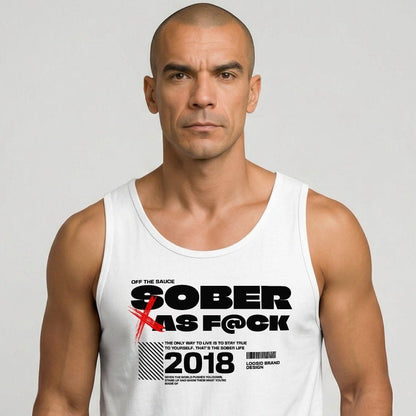 Sober as F*ck Sober Tank Top close-up view (view 12)