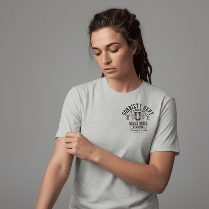 Sobriety Dept 24 7 Sober T Shirt graphic detail (view 14)