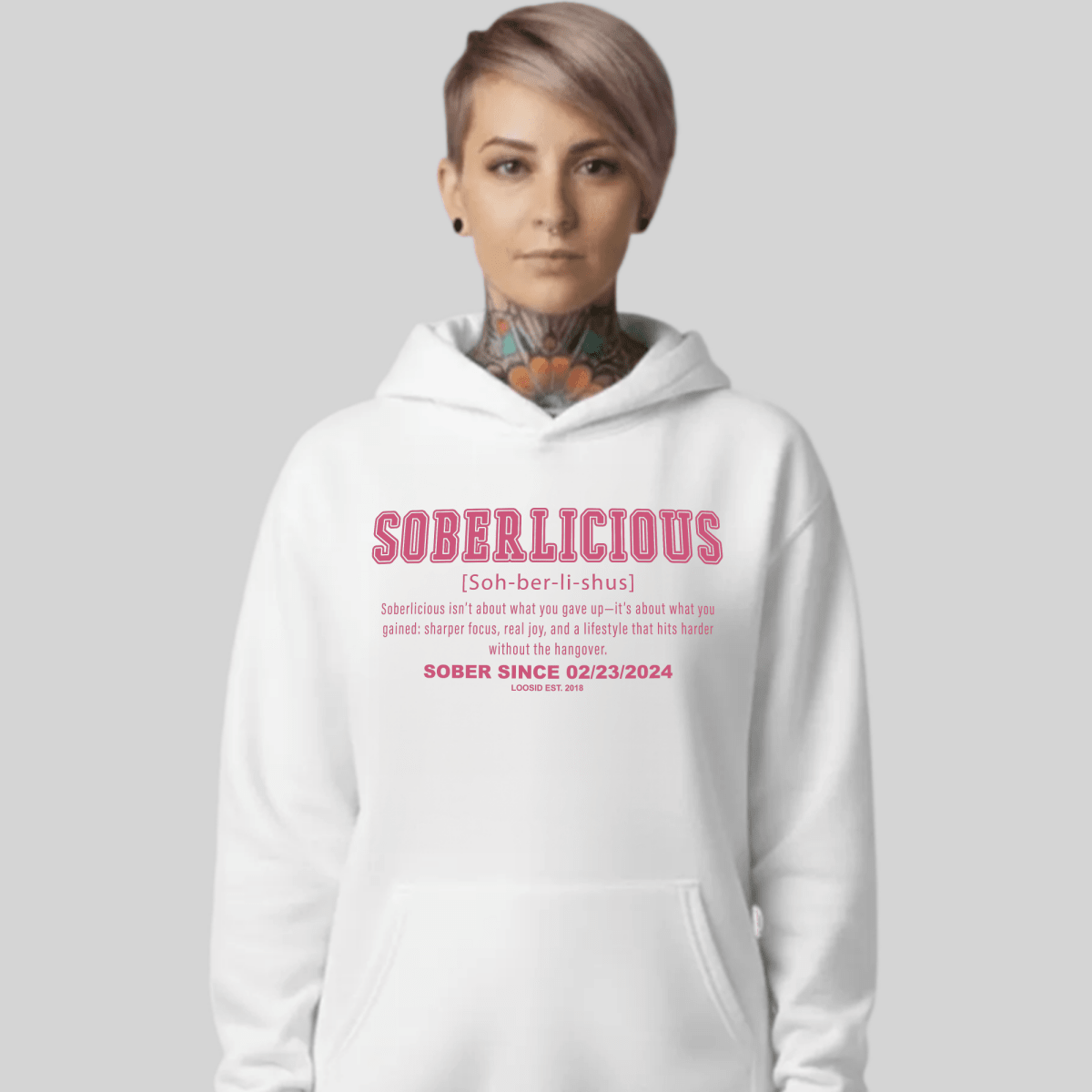 Women's Soberlicious Definition Hoodie w/ Custom Sobriety Date