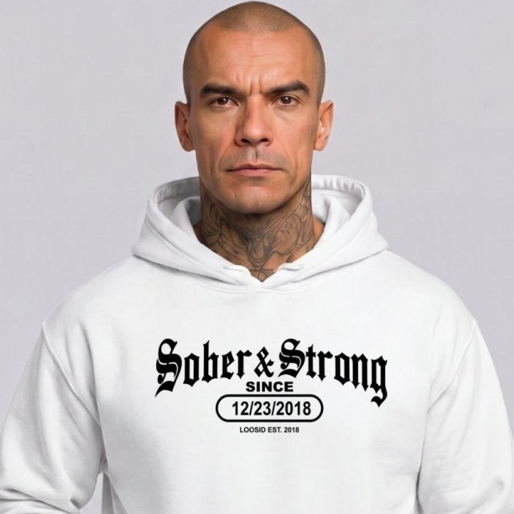 Recovery Hoodie | Men's Old School Sober & Strong