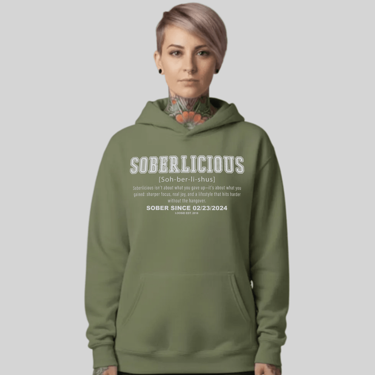 Women's Soberlicious Definition Hoodie w/ Custom Sobriety Date