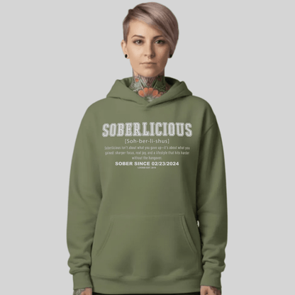 Women's Soberlicious Definition Hoodie w/ Custom Sobriety Date
