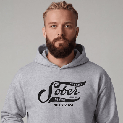 Recovery Hoodie | Sober Since Men's Hoodie with Custom Sobriety Date