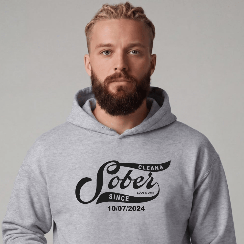 Recovery Hoodie | Sober Since Men's Hoodie with Custom Sobriety Date
