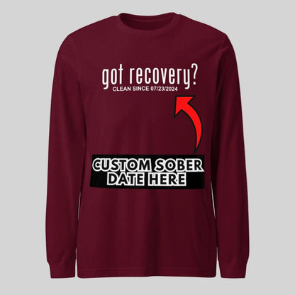 Long Sleeve Clean Sober T Shirt close-up view (view 12)