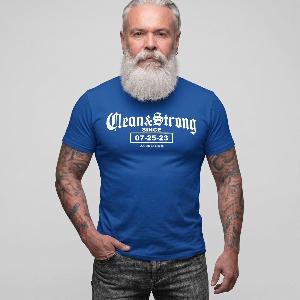 Recovery Date Men's Sobriety Sober T Shirt close-up view (view 22)