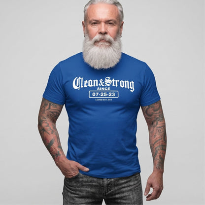 Recovery Date Men's Sobriety Sober T Shirt close-up view (view 22)