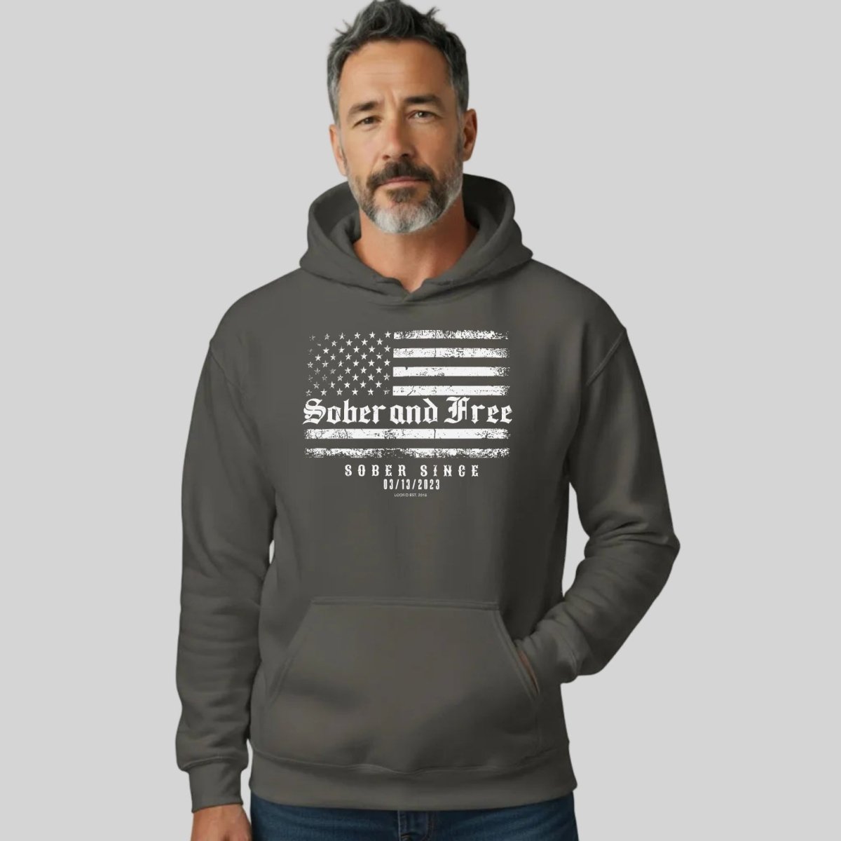 Recovery Hoodie | Sober and Free Custom Sobriety Date Hoodie