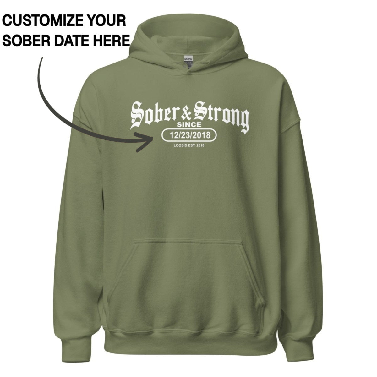 Recovery Hoodie | Men's Old School Sober & Strong