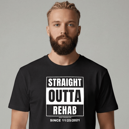 Sober T Shirt | Men's Straight Outta Rehab Tee