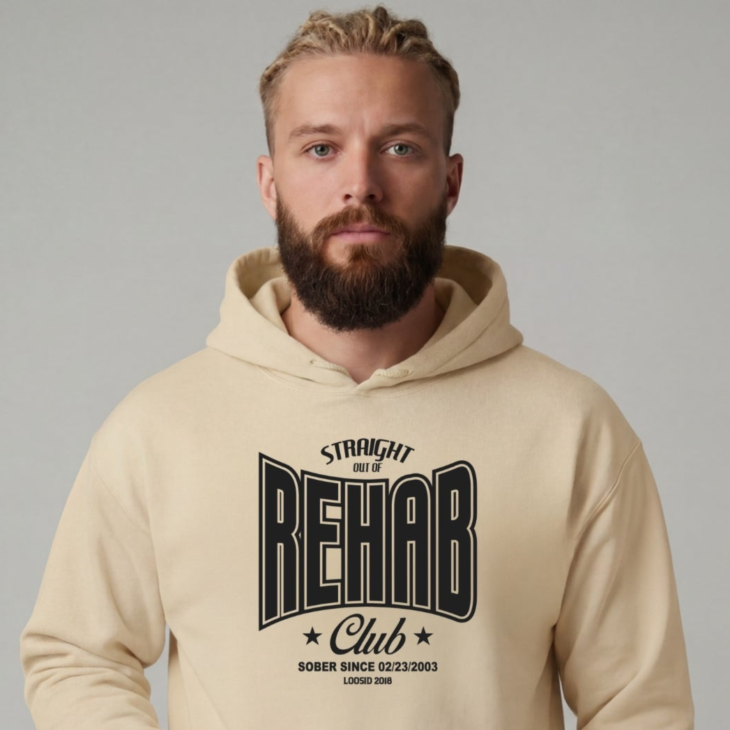 Recovery Hoodie | Men's Rehab Hoodie with Personalized Date