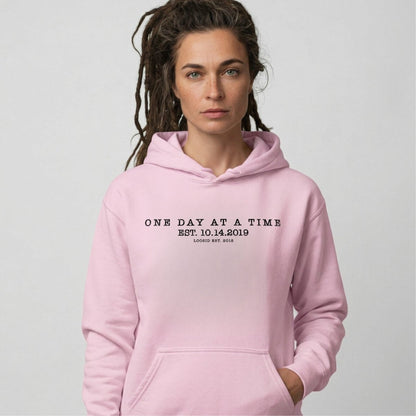 One Day At a Time Recovery Hoodie side view (view 16)
