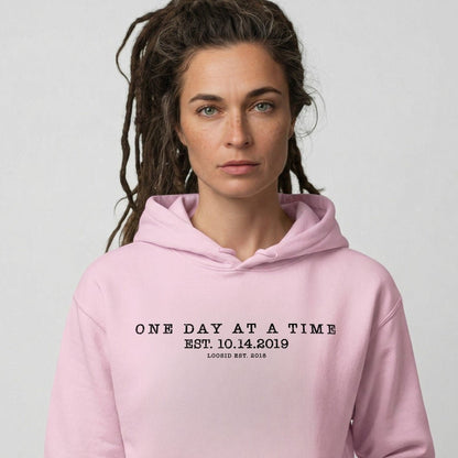 One Day At a Time Recovery Hoodie lifestyle view (view 15)