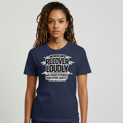 We Do Recover Sober T Shirt back view (view 7)