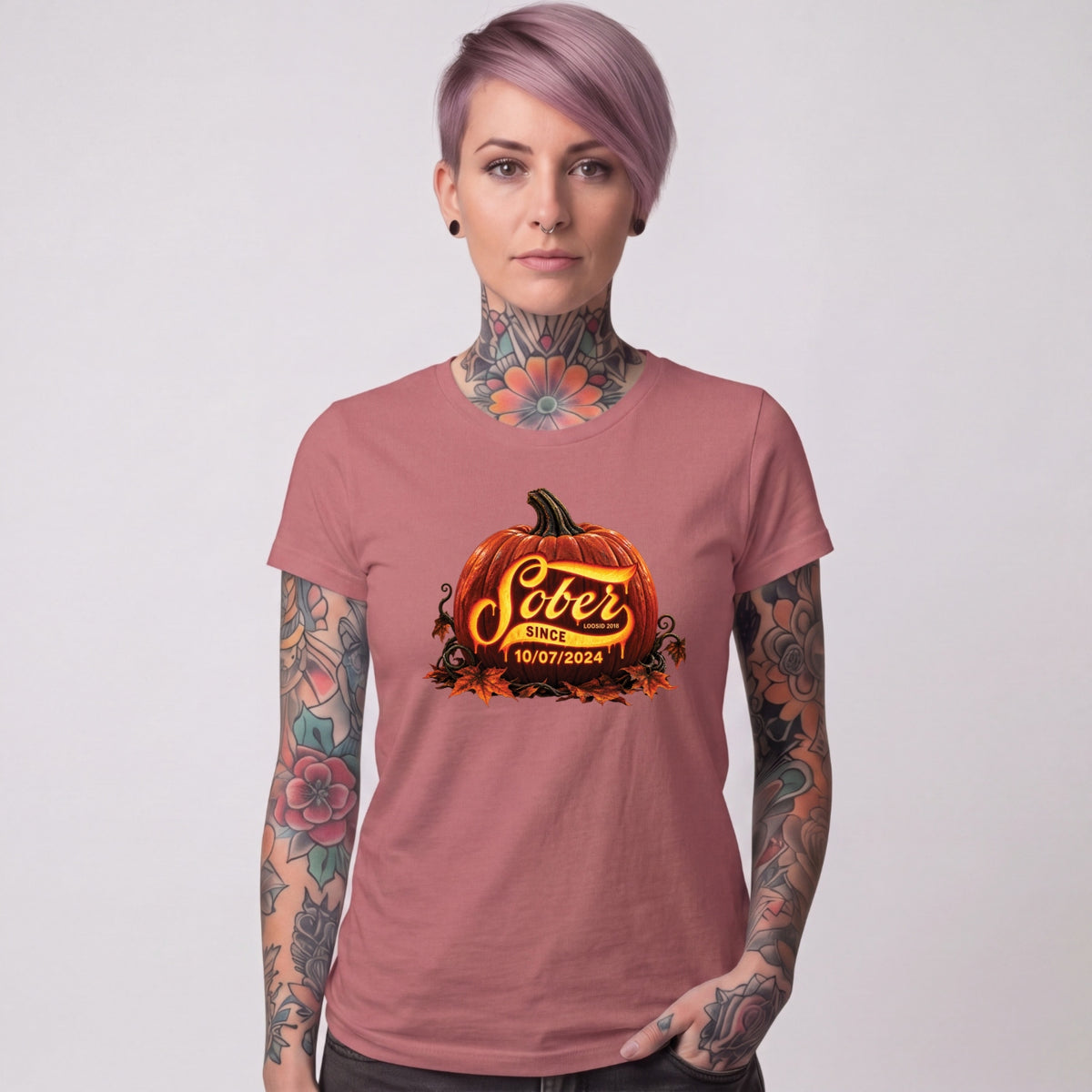 Sober T Shirt | Women's Sober Since Pumpkin